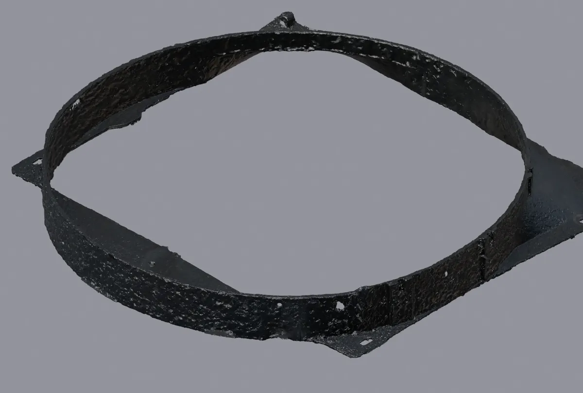 Farbiger 3D-Scan der Lüfterzarge